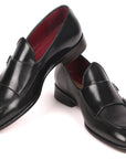 Paul Parkman Men's Black Double Monkstrap Shoes (ID
