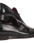 Paul Parkman Men's Black Double Monkstrap Shoes (ID