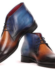 Paul Parkman Men's Chukka Boots Brown & Blue (ID