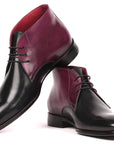 Paul Parkman Men's Chukka Boots Black & Purple (ID