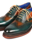 Paul Parkman Wingtip Oxfords Goodyear Welted Green & Tobacco (ID