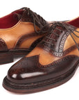 Paul Parkman Wingtip Oxfords Goodyear Welted Brown & Beige (ID