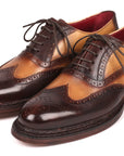 Paul Parkman Wingtip Oxfords Goodyear Welted Brown & Beige (ID