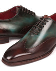 Paul Parkman Goodyear Welted Wingtip Oxfords Brown & Turquoise (ID