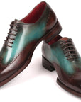 Paul Parkman Goodyear Welted Wingtip Oxfords Brown & Turquoise (ID