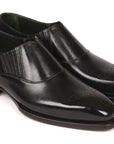 Paul Parkman Goodyear Welted Black Elasticated Loafers (ID