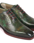 Paul Parkman Green Marble Patina Goodyear Welted Oxfords (ID