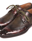 Paul Parkman Ostrich Skin Wingtip Derby Shoes Brown & Green (ID