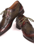 Paul Parkman Ostrich Skin Wingtip Derby Shoes Brown & Green (ID