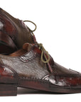 Paul Parkman Ostrich Skin Wingtip Derby Shoes Brown & Green (ID