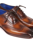 Paul Parkman Men's Handmade Wingtip Oxfords Brown (ID