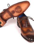 Paul Parkman Men's Handmade Wingtip Oxfords Brown (ID