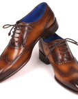 Paul Parkman Men's Handmade Wingtip Oxfords Brown (ID