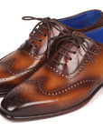 Paul Parkman Men's Handmade Wingtip Oxfords Brown (ID