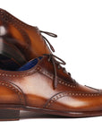 Paul Parkman Men's Handmade Wingtip Oxfords Brown (ID