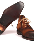 Paul Parkman Antique Suede Brown Cap Toe Ankle Boots (ID