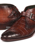 Paul Parkman Single Monk Strap Ankle Boots Brown (ID