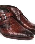 Paul Parkman Single Monk Strap Ankle Boots Brown (ID