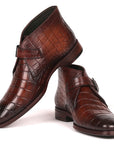 Paul Parkman Single Monk Strap Ankle Boots Brown (ID
