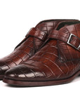 Paul Parkman Single Monk Strap Ankle Boots Brown (ID