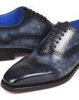 Paul Parkman Men's Goodyear Welted Oxford Shoes Navy (ID