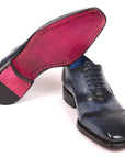 Paul Parkman Men's Goodyear Welted Oxford Shoes Navy (ID