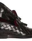 Paul Parkman Men's Big Braided Tassel Loafers Black (ID