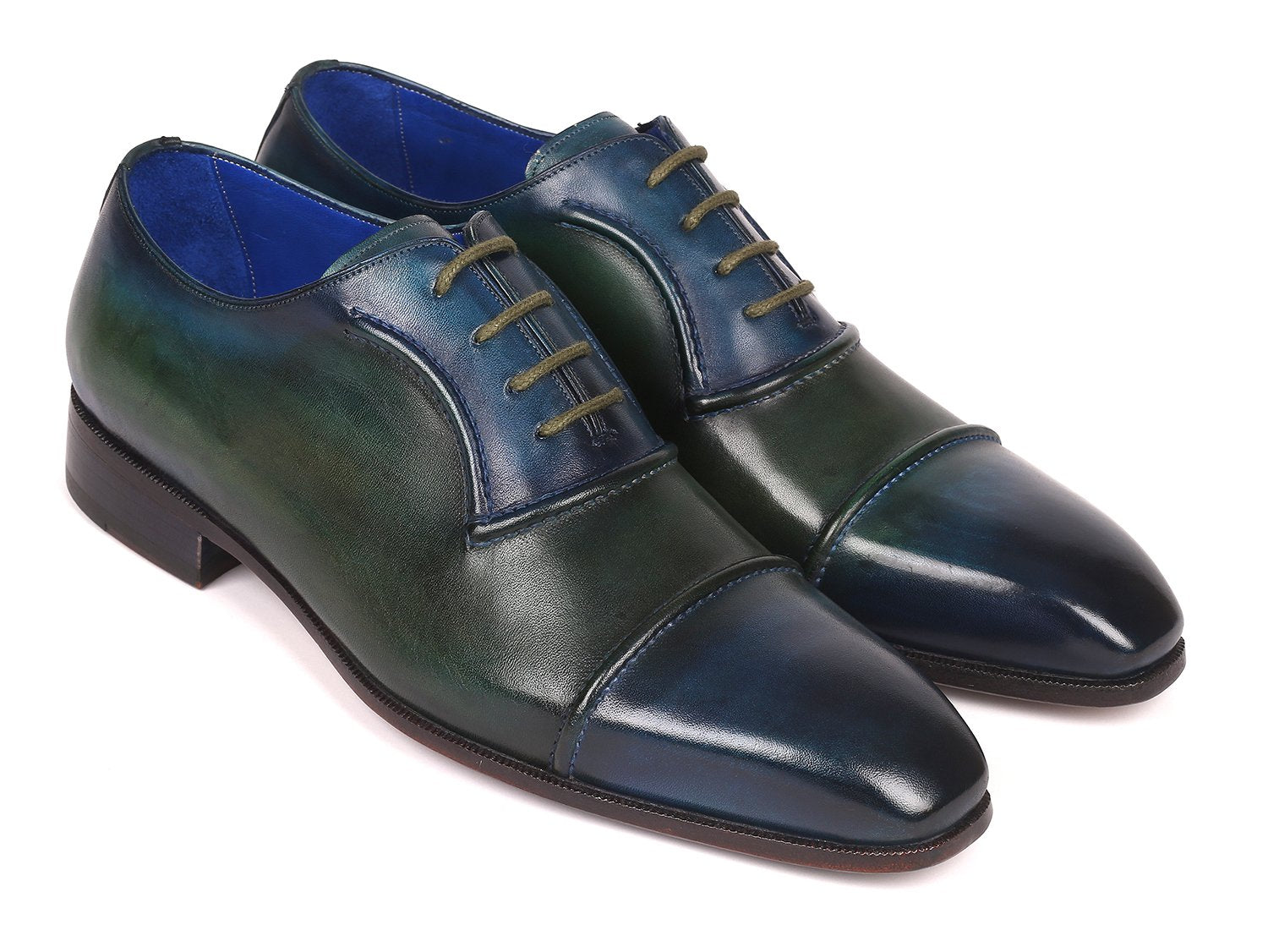 Paul Parkman Men's Cap-Toe Oxfords Blue & Green (ID