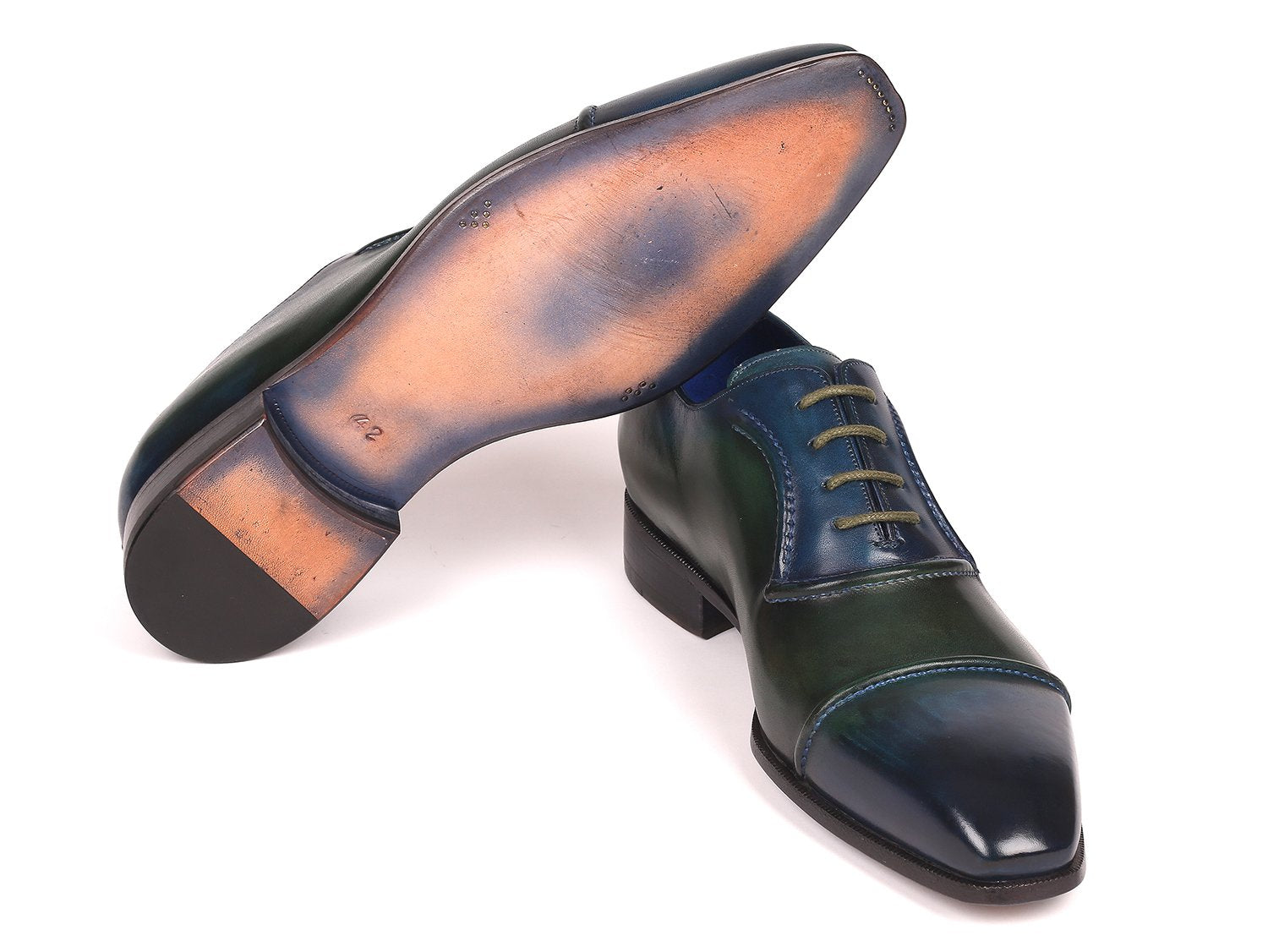 Paul Parkman Men's Cap-Toe Oxfords Blue & Green (ID