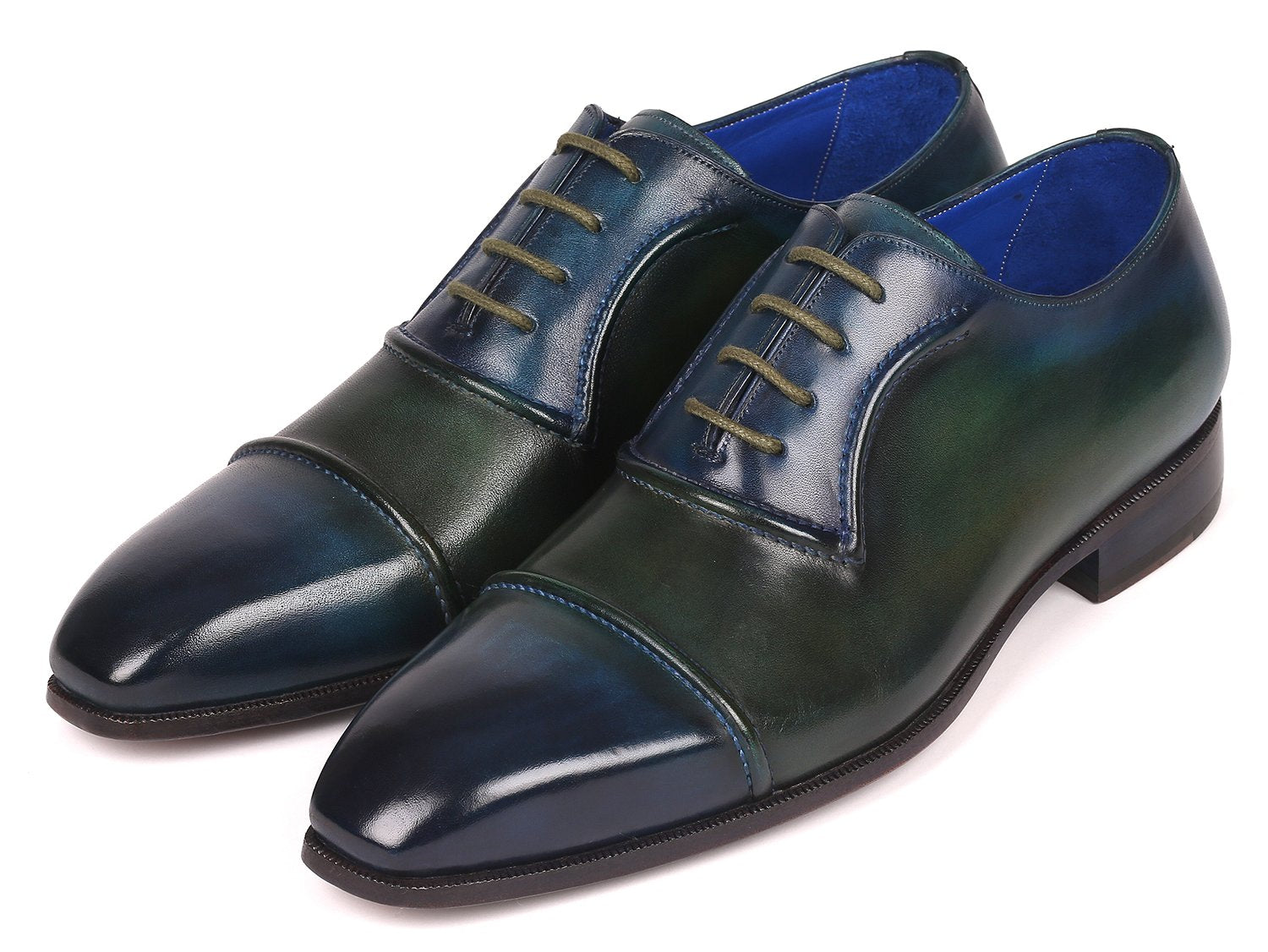 Paul Parkman Men's Cap-Toe Oxfords Blue & Green (ID