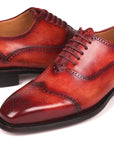 Paul Parkman Men's Goodyear Welted Oxford Shoes Reddish Brown (ID
