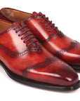 Paul Parkman Men's Goodyear Welted Oxford Shoes Reddish Brown (ID