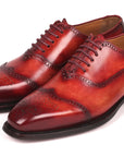 Paul Parkman Men's Goodyear Welted Oxford Shoes Reddish Brown (ID