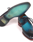 Paul Parkman Men's Blue Dual Tone Wingtip Derby Shoes (ID