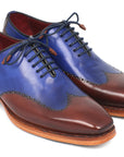 Paul Parkman Men's Wingtip Oxford Goodyear Welted Blue & Brown (ID