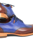 Paul Parkman Men's Wingtip Oxford Goodyear Welted Blue & Brown (ID