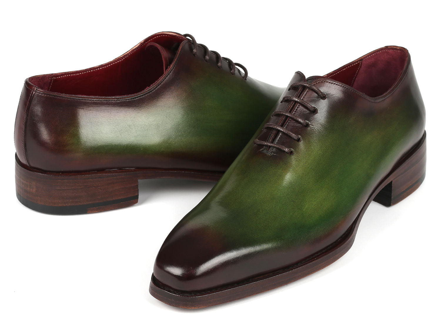 Paul Parkman Goodyear Welted Wholecut Oxfords Green & Bordeaux (ID
