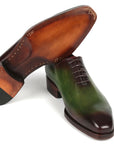 Paul Parkman Goodyear Welted Wholecut Oxfords Green & Bordeaux (ID