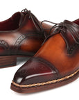 Paul Parkman Norwegian Welted Cap Toe Derby Shoes Bordeaux & Brown (ID