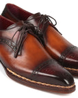 Paul Parkman Norwegian Welted Cap Toe Derby Shoes Bordeaux & Brown (ID