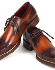 Paul Parkman Norwegian Welted Cap Toe Derby Shoes Bordeaux & Brown (ID