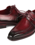Paul Parkman Bordeaux Leather Apron Derby Shoes For Men (ID
