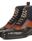 Paul Parkman Three Tone Wingtip Boots Rubber Sole (ID