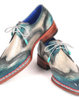Paul Parkman Norwegian Welted Wingtip Derby Shoes Blue & Grey (ID
