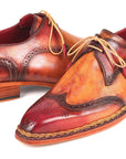 Paul Parkman Norwegian Welted Wingtip Derby Shoes Red & Camel (ID