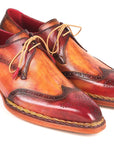 Paul Parkman Norwegian Welted Wingtip Derby Shoes Red & Camel (ID