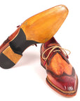 Paul Parkman Norwegian Welted Wingtip Derby Shoes Red & Camel (ID