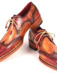 Paul Parkman Norwegian Welted Wingtip Derby Shoes Red & Camel (ID
