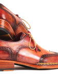 Paul Parkman Norwegian Welted Wingtip Derby Shoes Red & Camel (ID