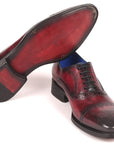 Paul Parkman Bordeaux Burnished Goodyear Welted Cap Toe Oxford Shoes (ID